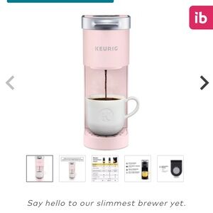 Keurig Blush Coffee Brewer with Silver Detail